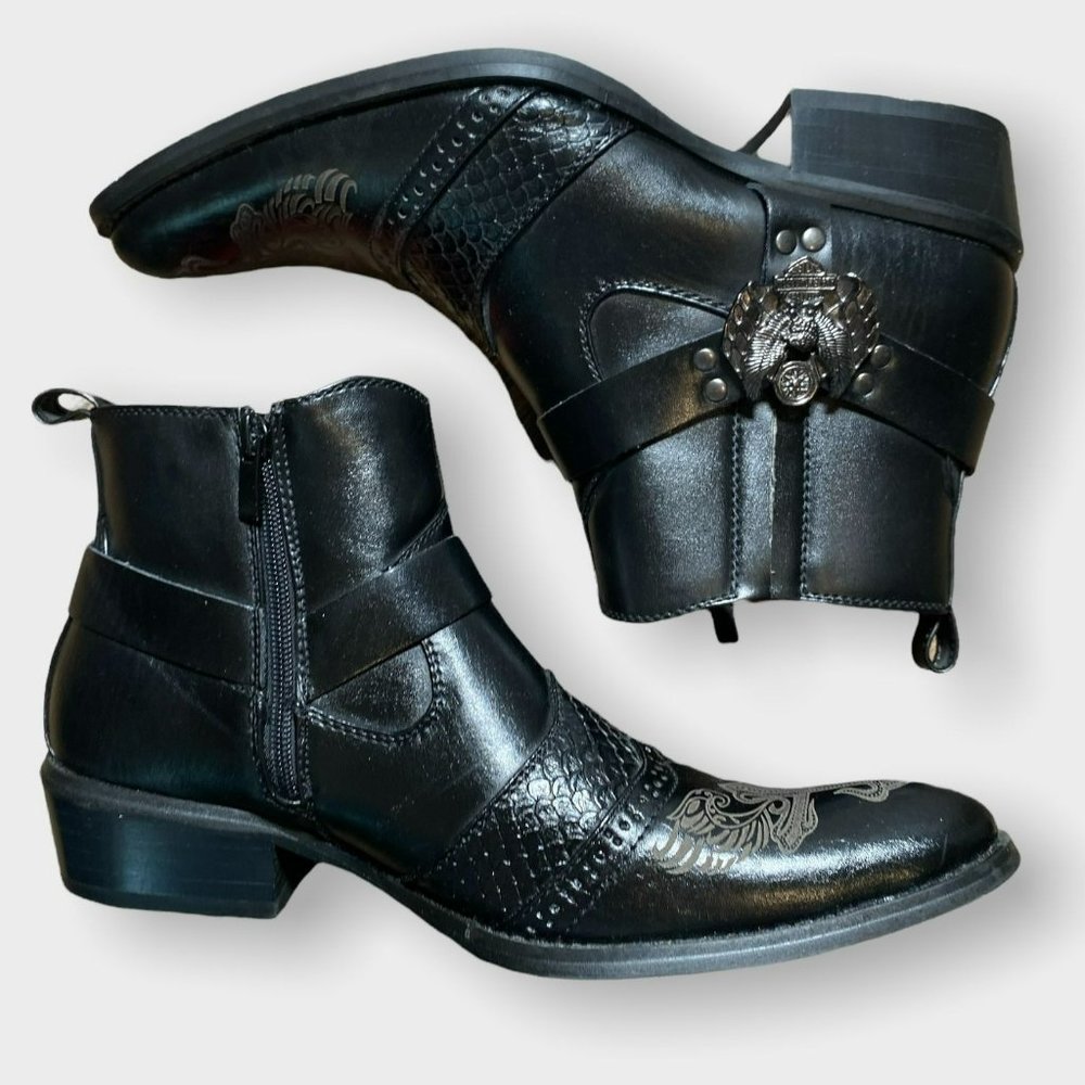 Men's Harley Davidson Black Riding Boots Size 8